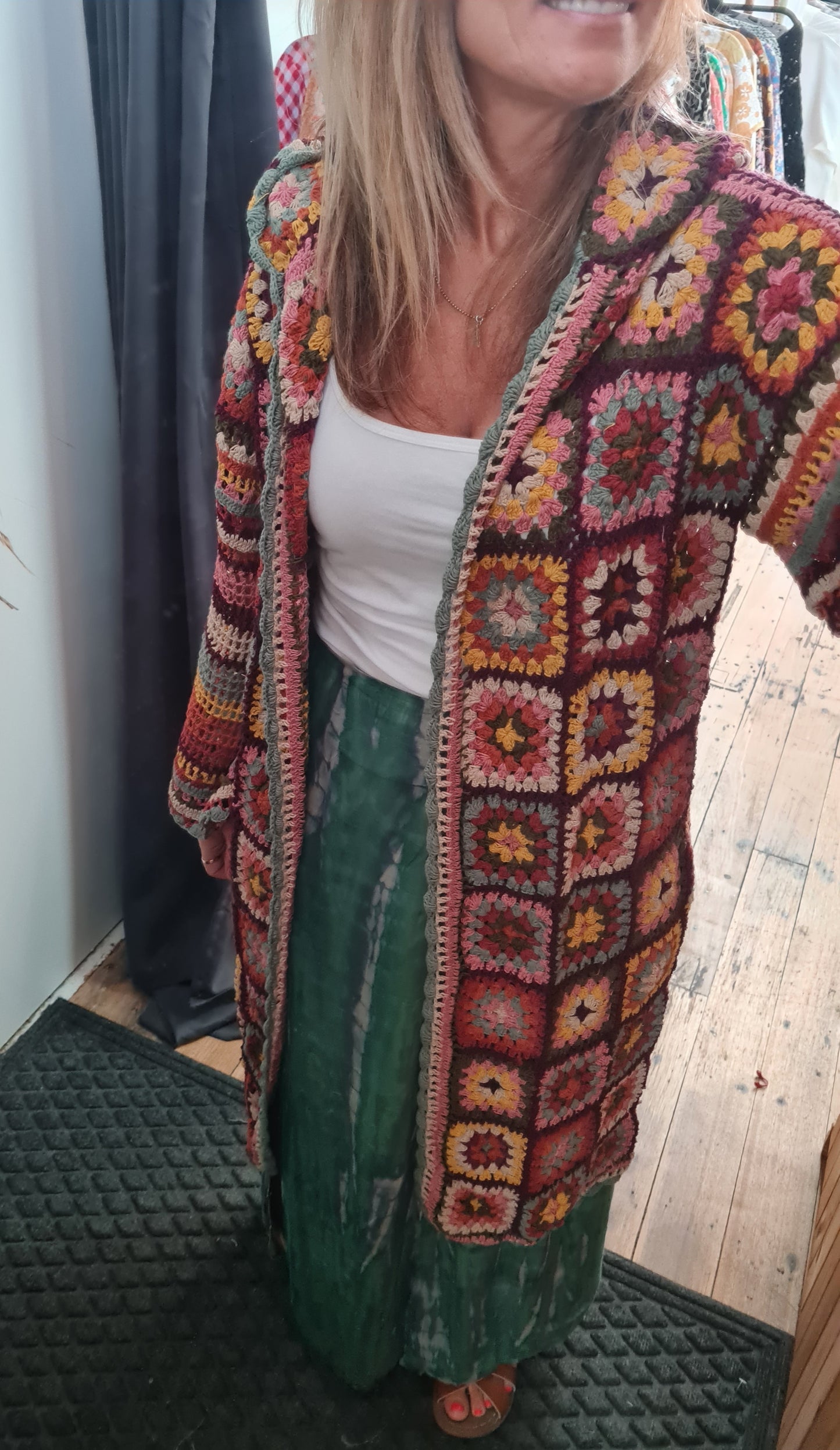 Saffron Long Crochet Jacket O/S