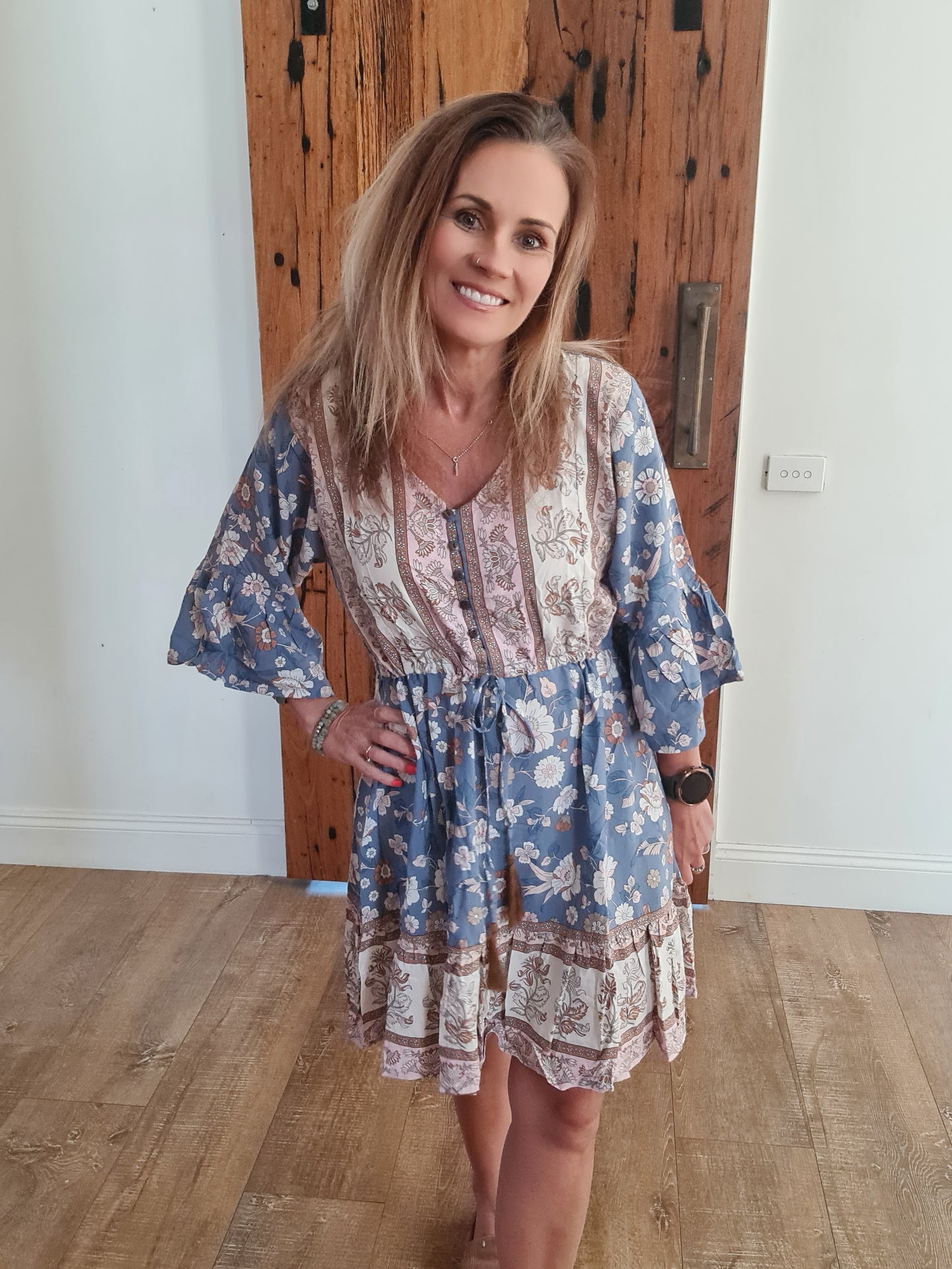 Bella Midi Dress Cornflower O/S