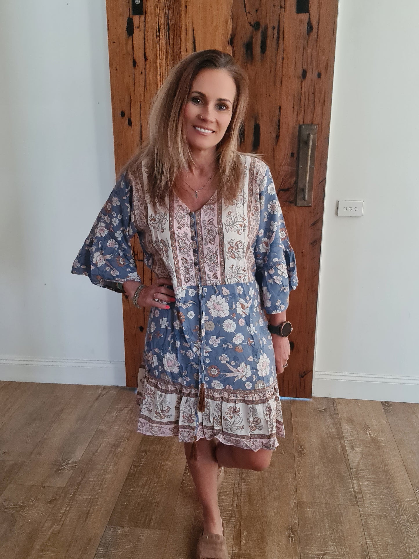 Bella Midi Dress Cornflower O/S
