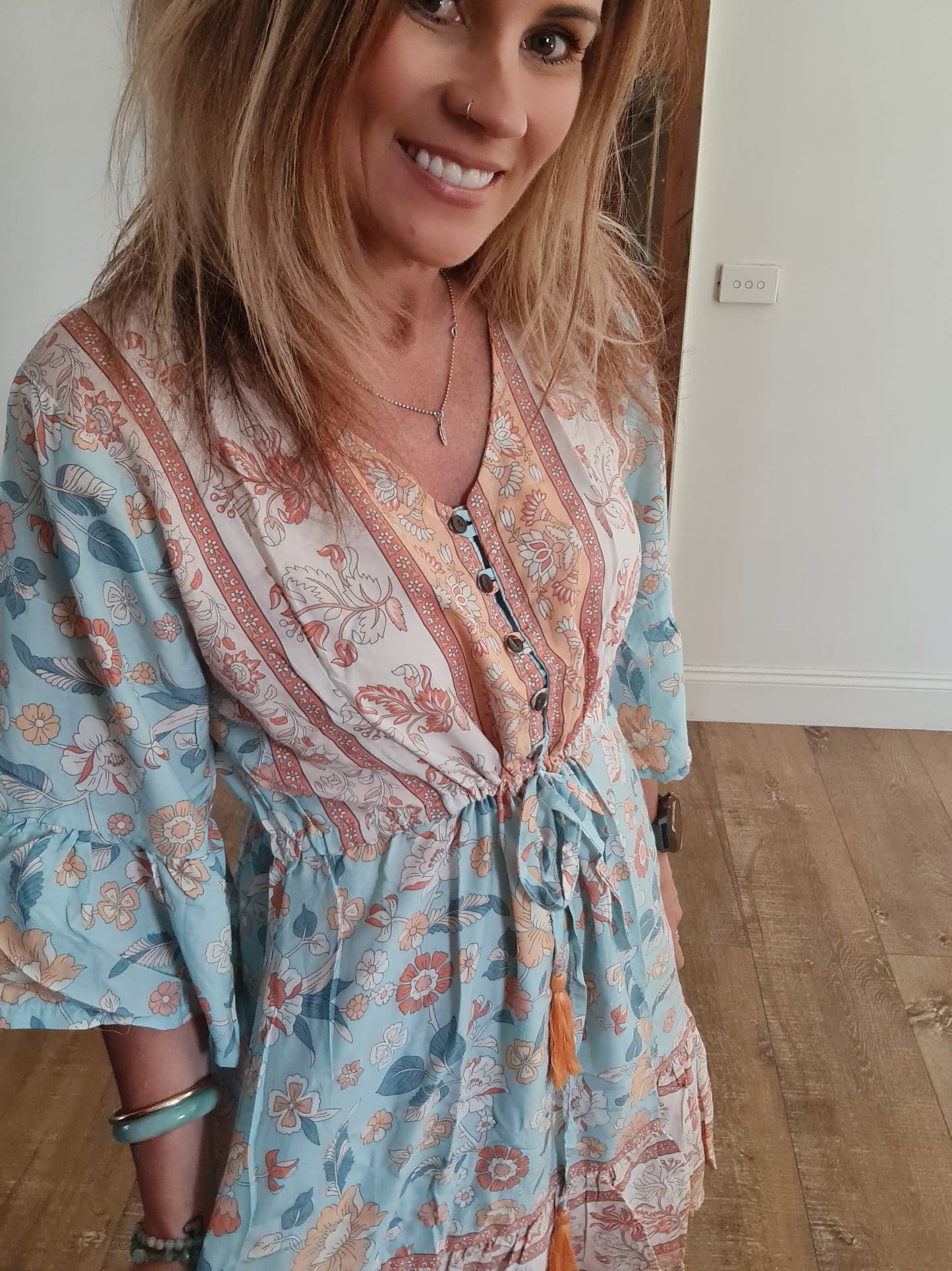 Bella Midi Dress Seafoam O/S