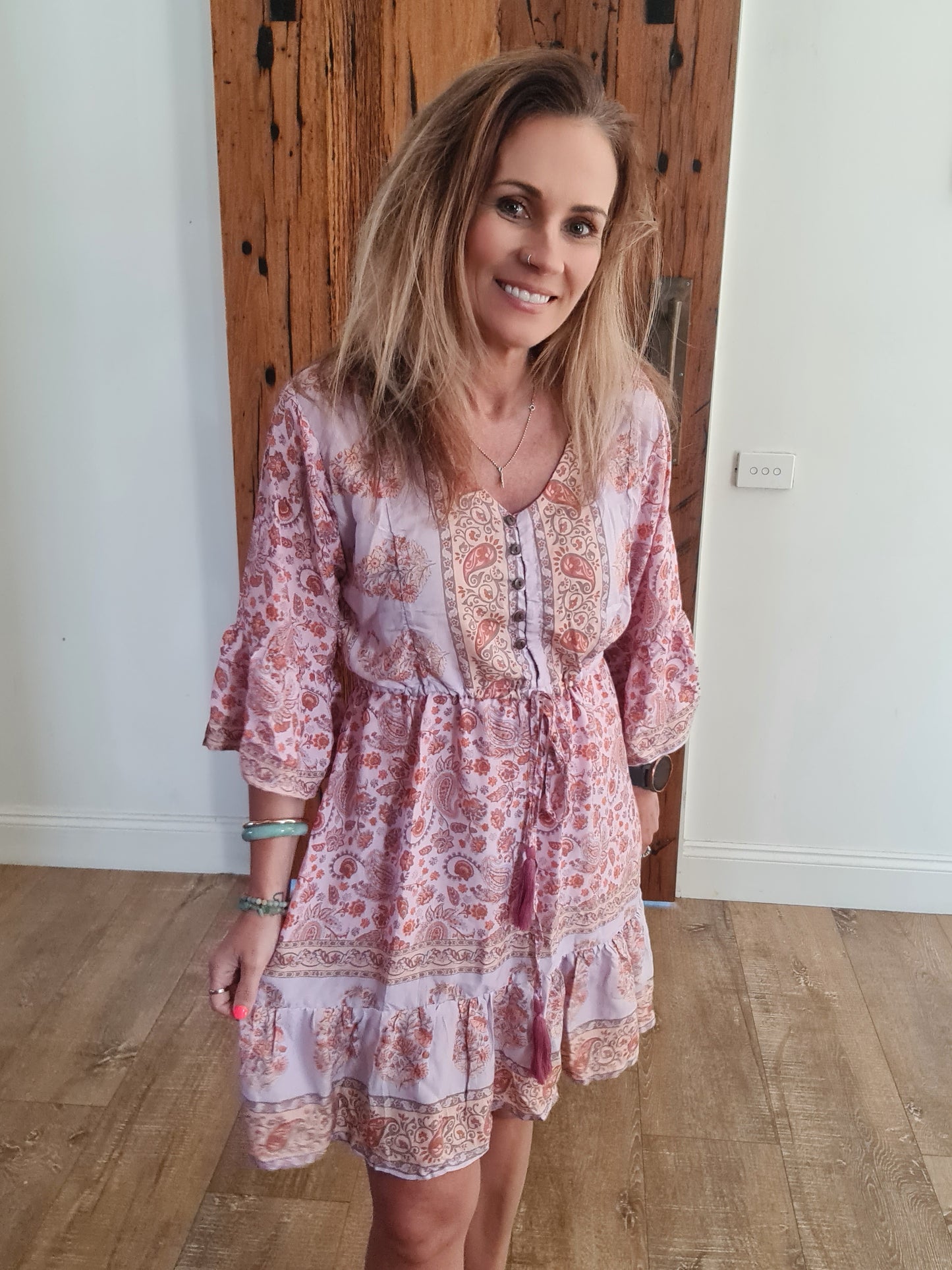 Bella Midi Dress Fairy Floss O/S