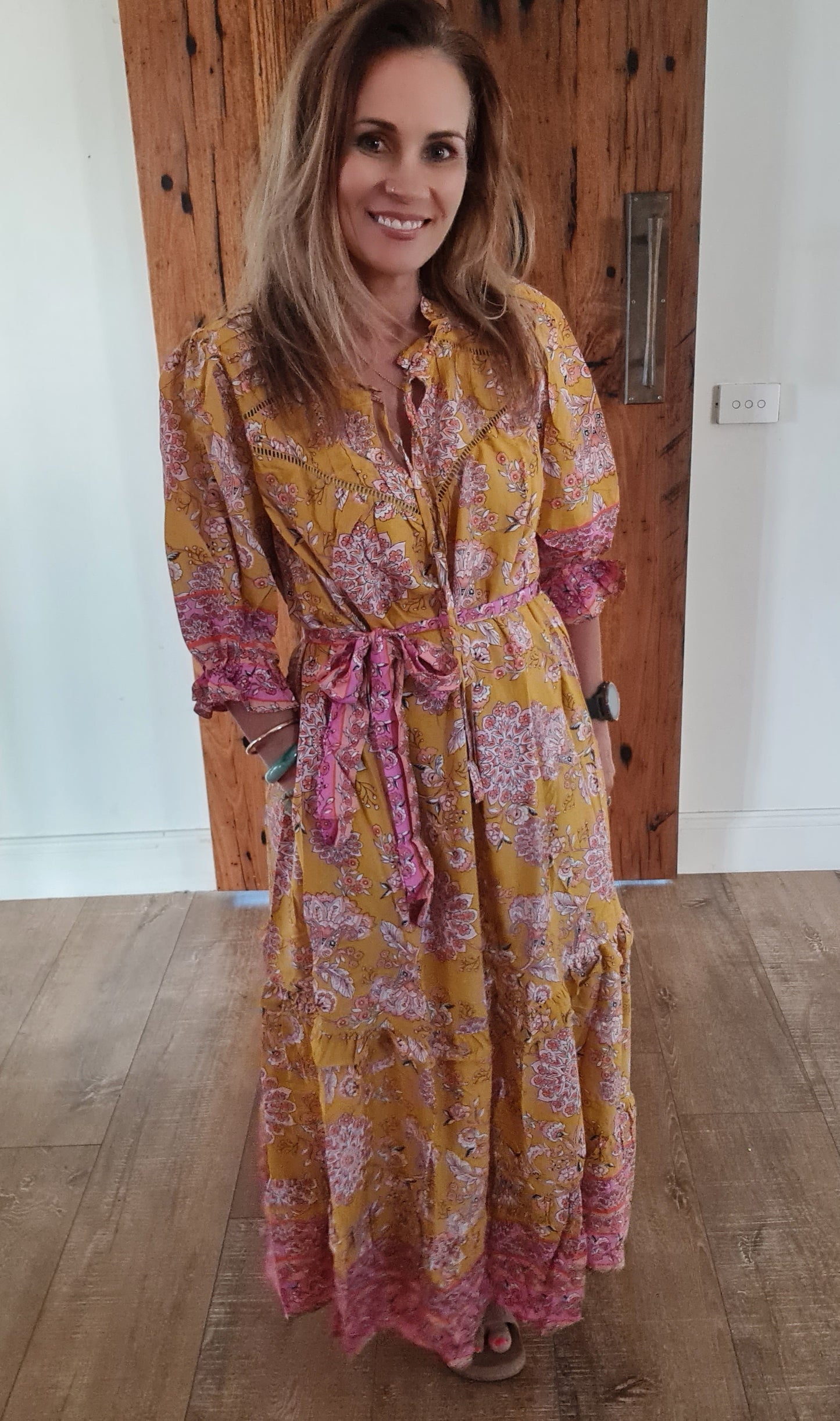 Willow Maxi Dress Orange/Pink
