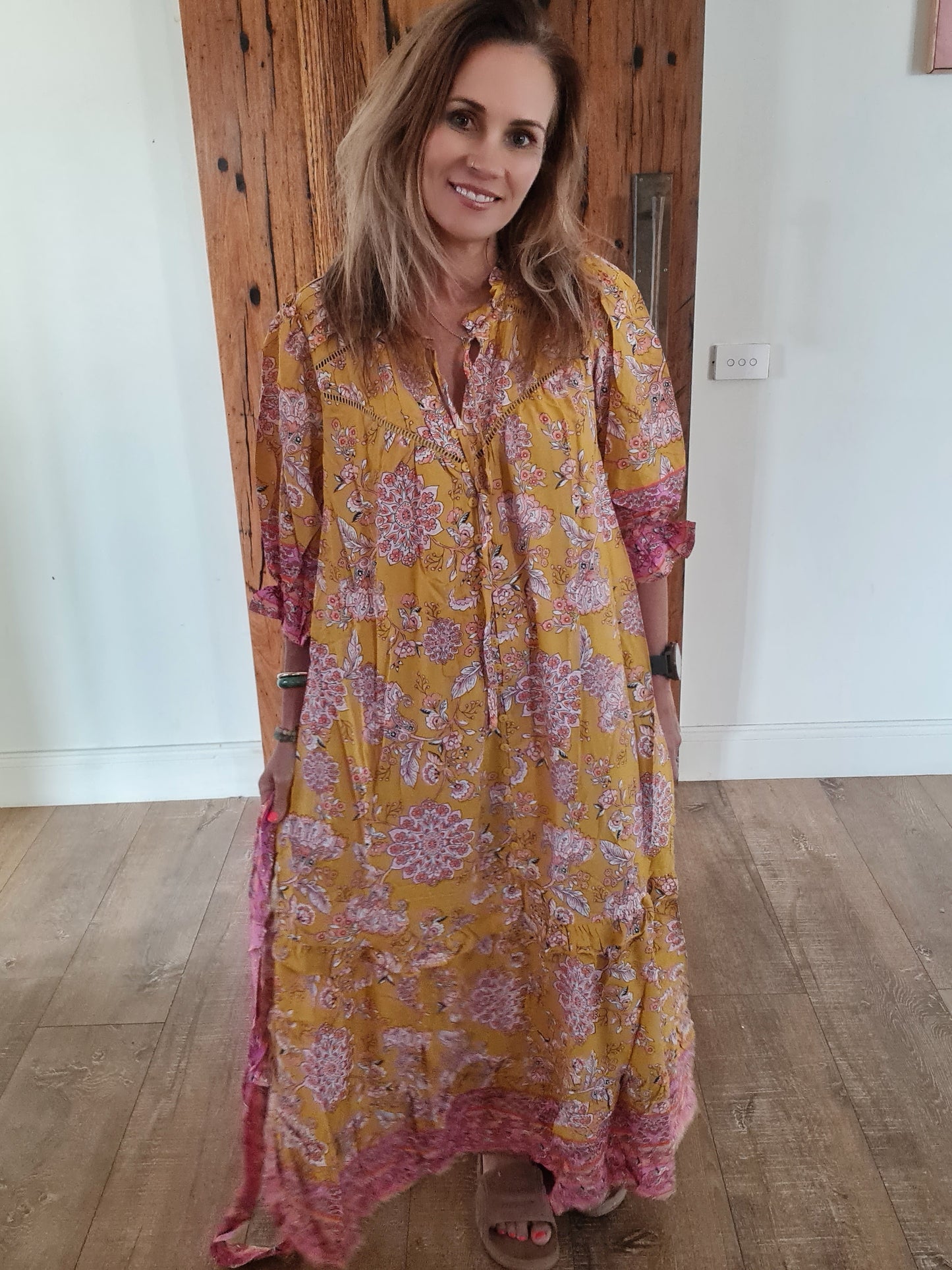 Willow Maxi Dress Orange/Pink