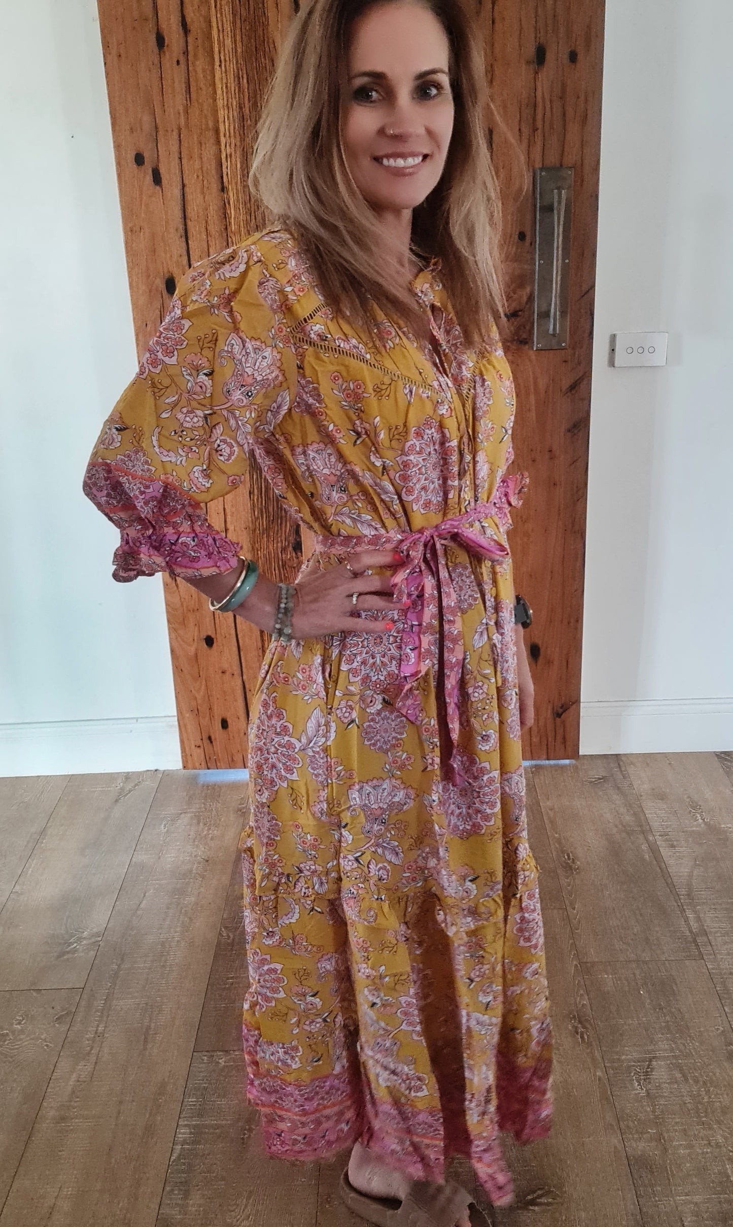 Willow Maxi Dress Orange/Pink