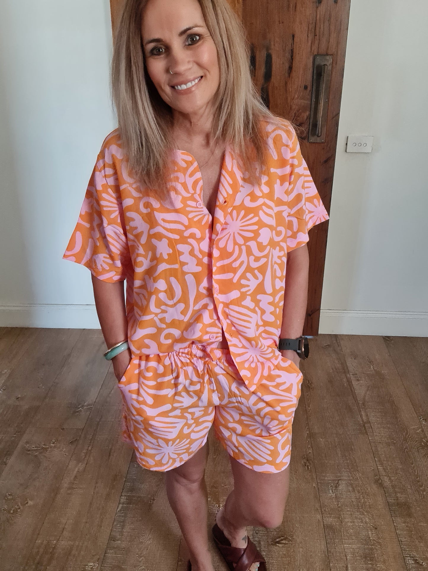 Sailor Short Set orange/pink