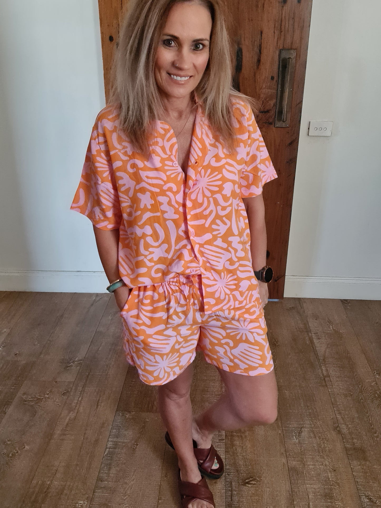 Sailor Short Set orange/pink