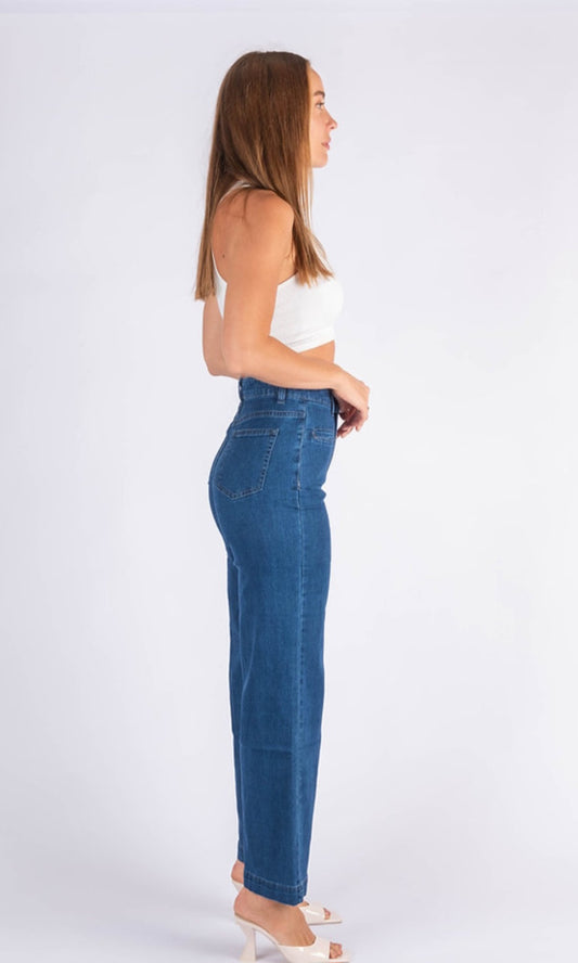 Goldie Wide Leg Jean Dark Blue