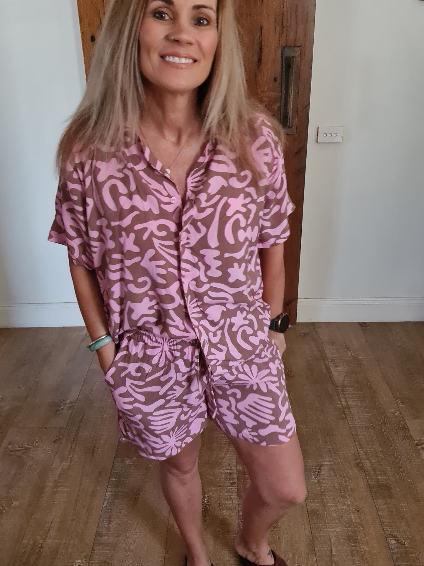 Sailor Short Set pink/brown