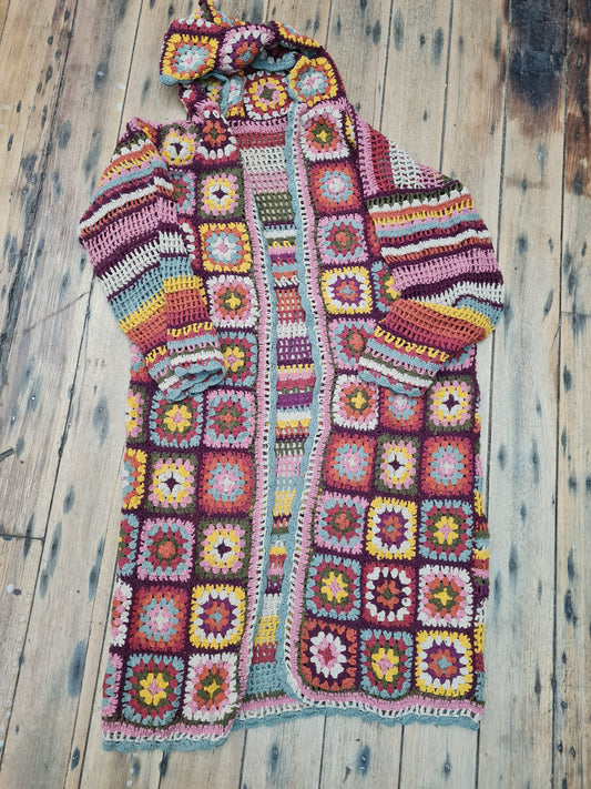 Saffron Long Crochet Jacket O/S