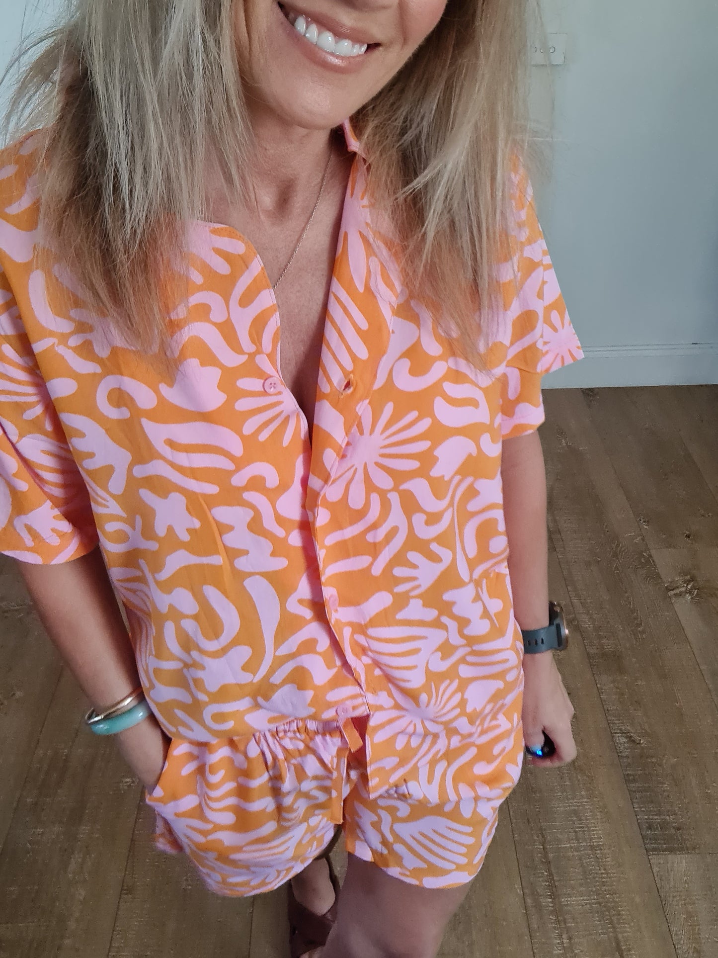 Sailor Short Set orange/pink